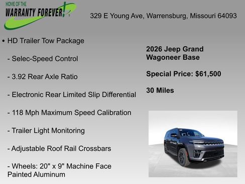 New 2026 Jeep Grand Wagoneer 4WD w/ HD Trailer Tow Package image 4