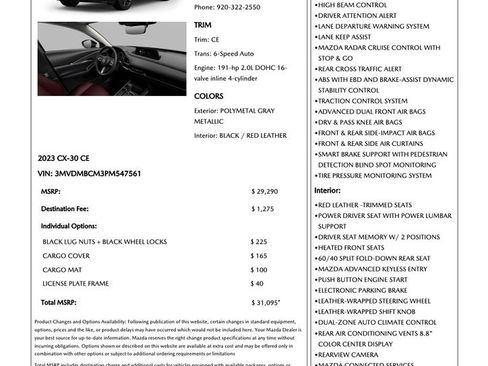 Used 2023 MAZDA CX-30 AWD 2.5 S w/ Preferred Package image 2