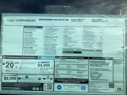 New 2026 Chevrolet Silverado 1500 W/T w/ WT Convenience Package image 11