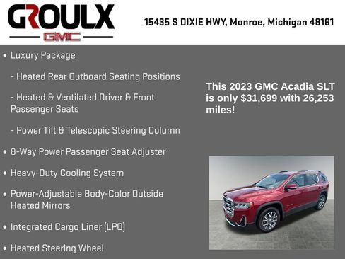Used 2023 GMC Acadia SLT w/ Preferred Package AWD/4WD image 22