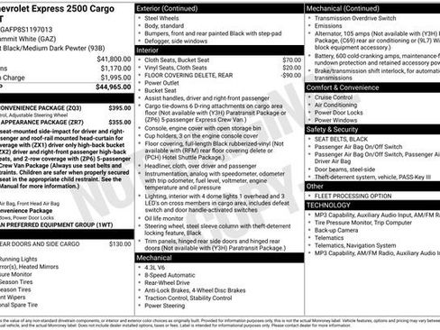 Used 2025 Chevrolet Express 2500 w/ Driver Convenience Package RWD image 20