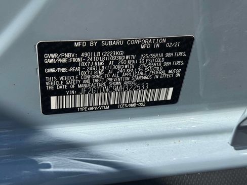 Used 2021 Subaru Crosstrek Hybrid w/ Moonroof Package w/Navigation AWD/4WD image 18