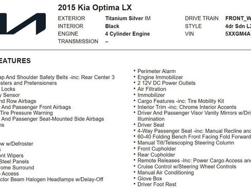 Used 2015 Kia Optima LX image 19