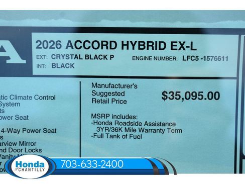 New 2026 Honda Accord Hybrid EX-L image 37