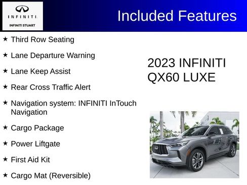Used 2023 INFINITI QX60 Luxe w/ Cargo Package FWD image 3