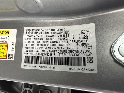 Certified 2025 Honda Civic Sport image 17