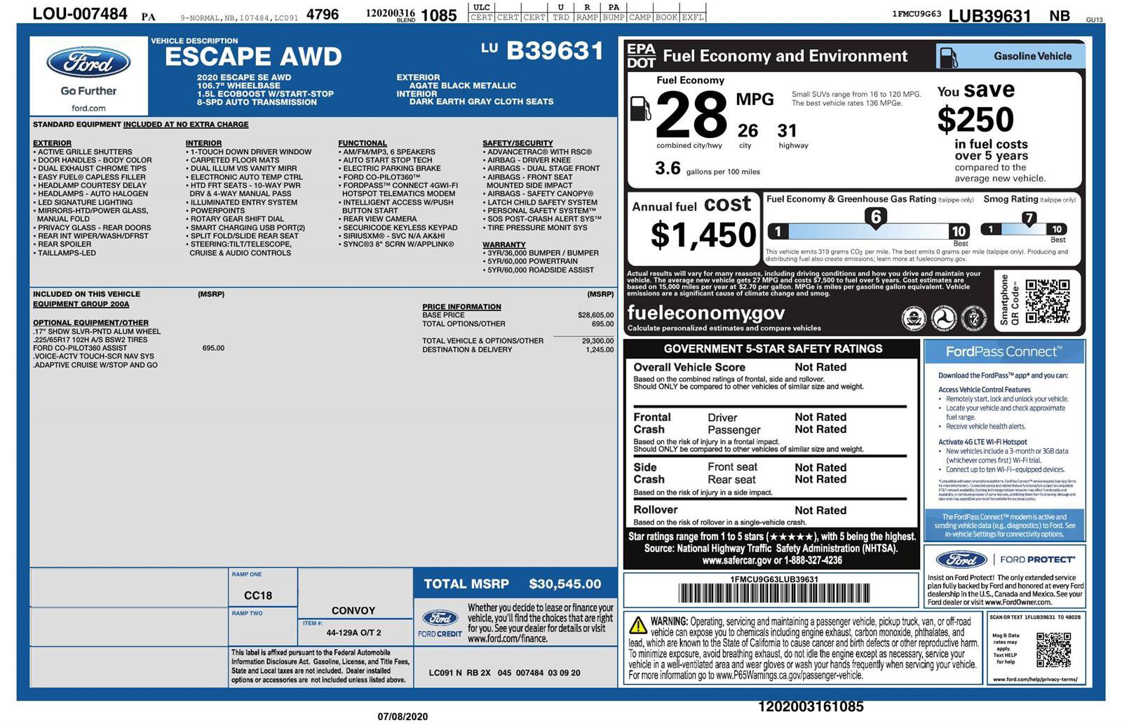 Used 2020 Ford Escape SE AWD/4WD image 40