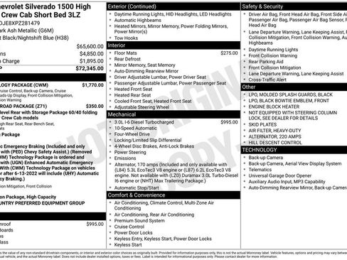 Used 2023 Chevrolet Silverado 1500 High Country w/ Technology Package AWD/4WD image 38