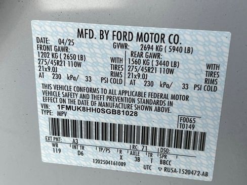 Used 2025 Ford Explorer Platinum w/ LUX Leather Package image 43