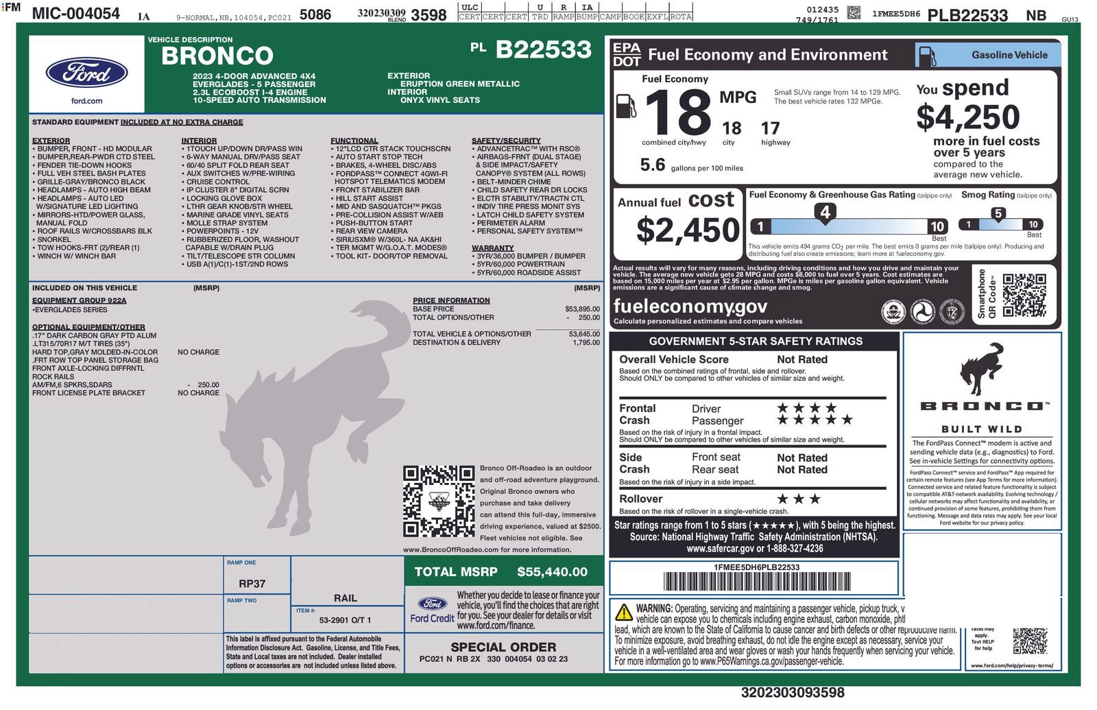 Used 2023 Ford Bronco Everglades AWD/4WD image 44