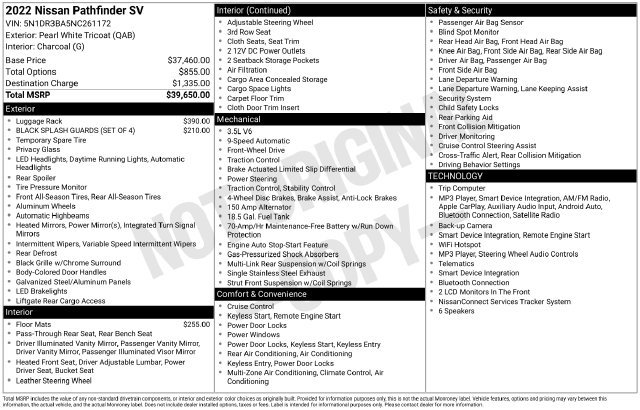 Used 2022 Nissan Pathfinder SV FWD image 15