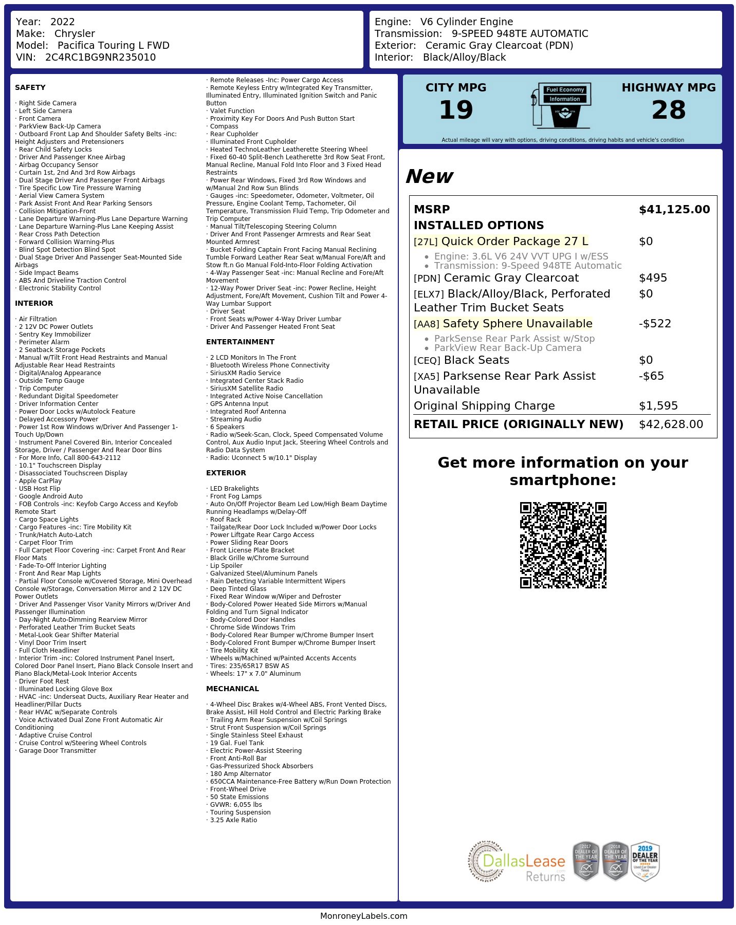 Used 2022 Chrysler Pacifica Touring-L FWD image 3