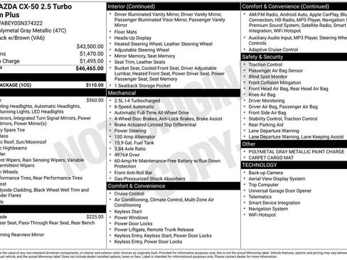Certified 2025 MAZDA CX-50 2.5 Turbo w/ Cargo Package AWD/4WD image 5