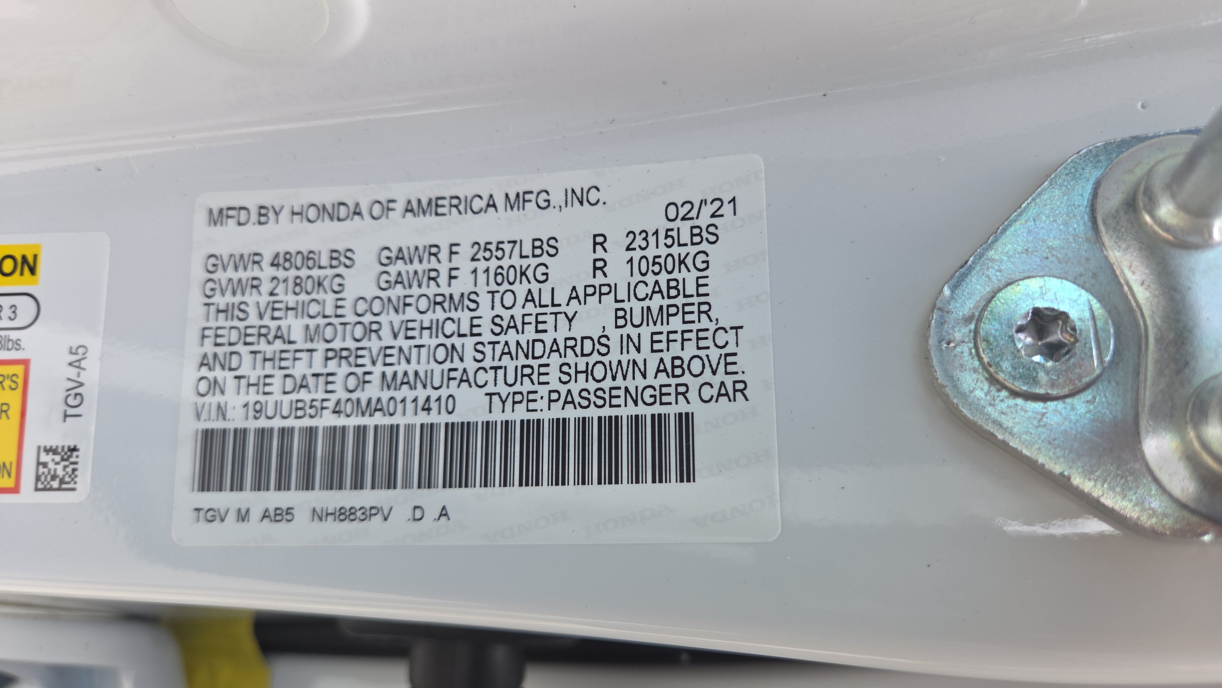 Certified 2021 Acura TLX w/ Technology Package FWD image 21