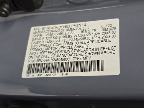 Certified 2022 Honda Pilot Black Edition image 35