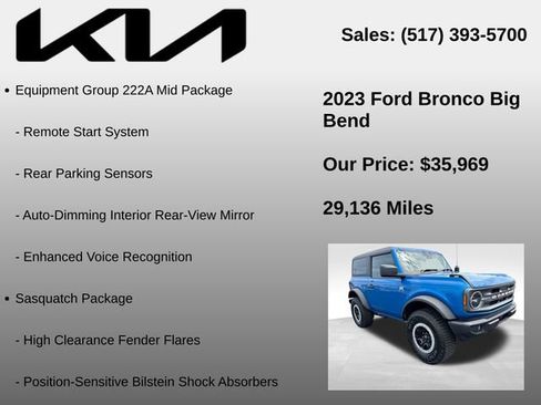 Used 2023 Ford Bronco Big Bend w/ Sasquatch Package AWD/4WD image 10