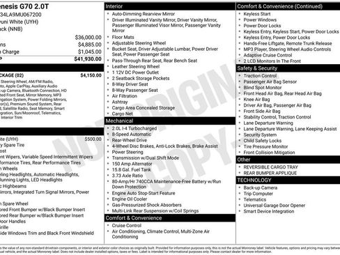 Used 2021 Genesis G70 2.0T w/ Elite Package image 4