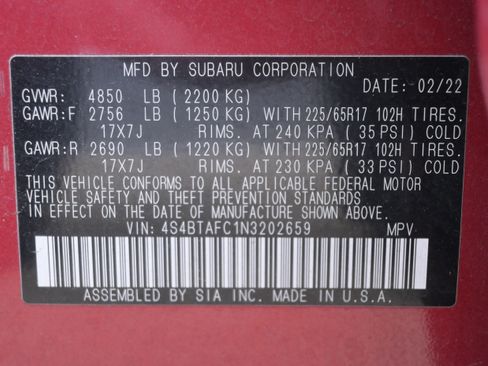 Certified 2022 Subaru Outback Premium AWD/4WD image 37