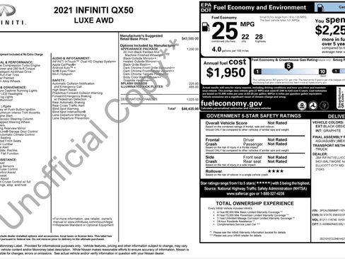 Used 2021 INFINITI QX50 Luxe w/ Appearance Package AWD/4WD image 2