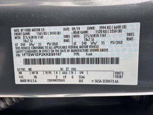 Certified 2019 Ford F150 XLT w/ Equipment Group 302A Luxury image 31