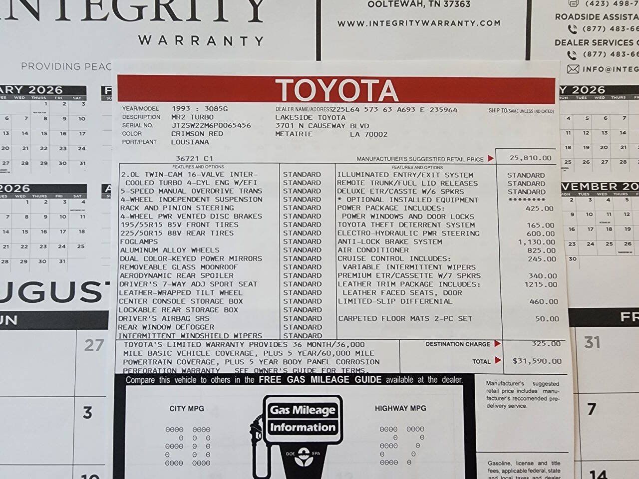Used 1993 Toyota MR2 Turbo RWD image 10