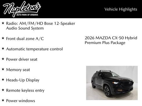 New 2026 MAZDA CX-50 2.5 Hybrid w/ Premium Plus Pkg AWD/4WD image 15