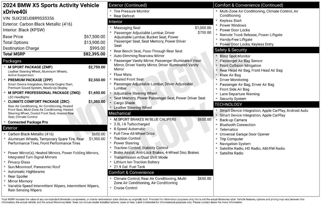 Used 2024 BMW X5 xDrive40i w/ M Sport Package AWD/4WD image 2