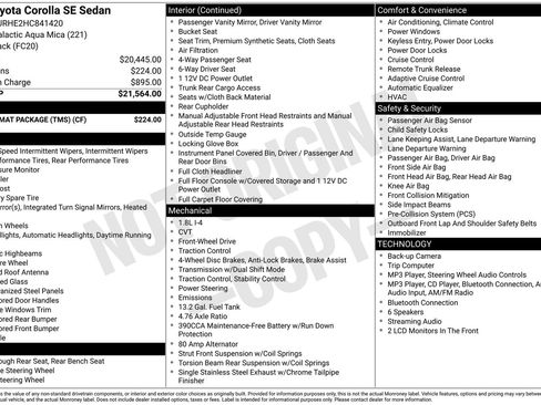 Used 2017 Toyota Corolla SE w/ Carpet Mat Package (TMS) FWD image 5