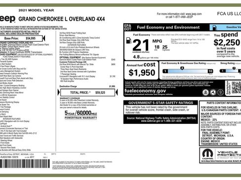 Certified 2021 Jeep Grand Cherokee L Overland image 36