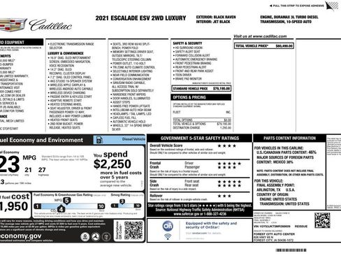 Used 2021 Cadillac Escalade ESV Luxury image 92