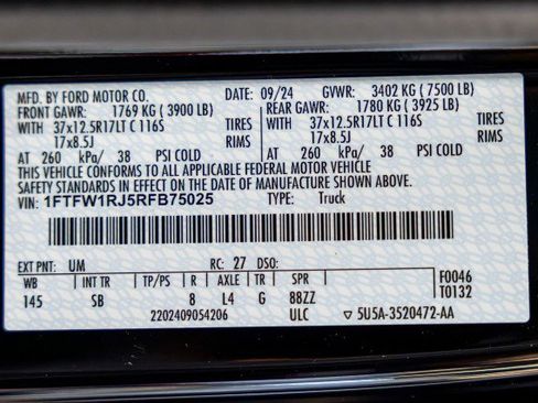Used 2024 Ford F150 Raptor w/ Equipment Group 803A Raptor R AWD/4WD image 47