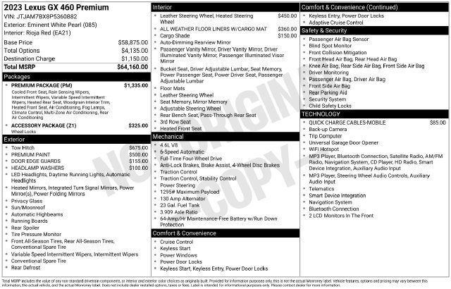Used 2023 Lexus GX 460 Premium w/ Premium Package AWD/4WD image 12