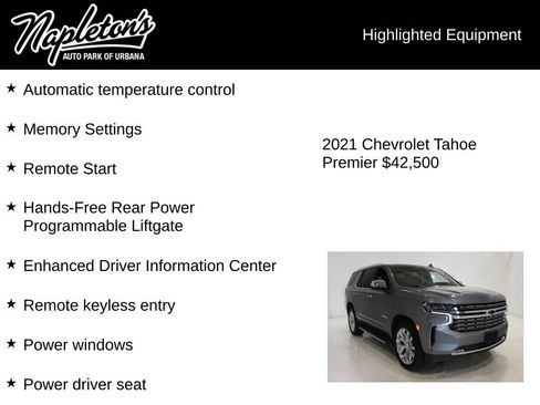 Used 2021 Chevrolet Tahoe Premier AWD/4WD image 16