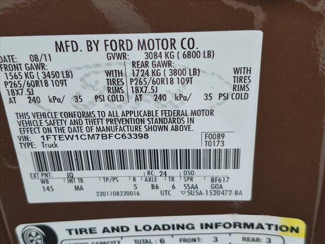 Used 2011 Ford F150 XLT w/ XLT Chrome Pkg RWD image 16