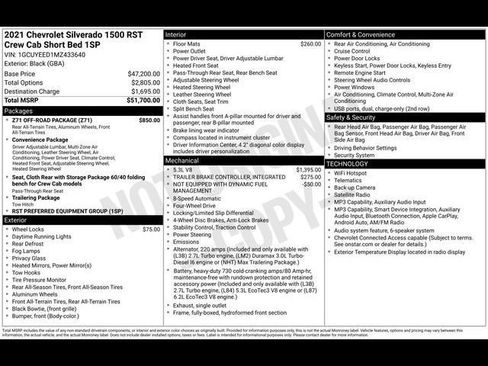 Certified 2021 Chevrolet Silverado 1500 RST w/ Z71 Off-Road Package image 56