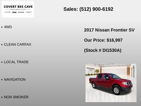 Used 2017 Nissan Frontier SV AWD/4WD image 7