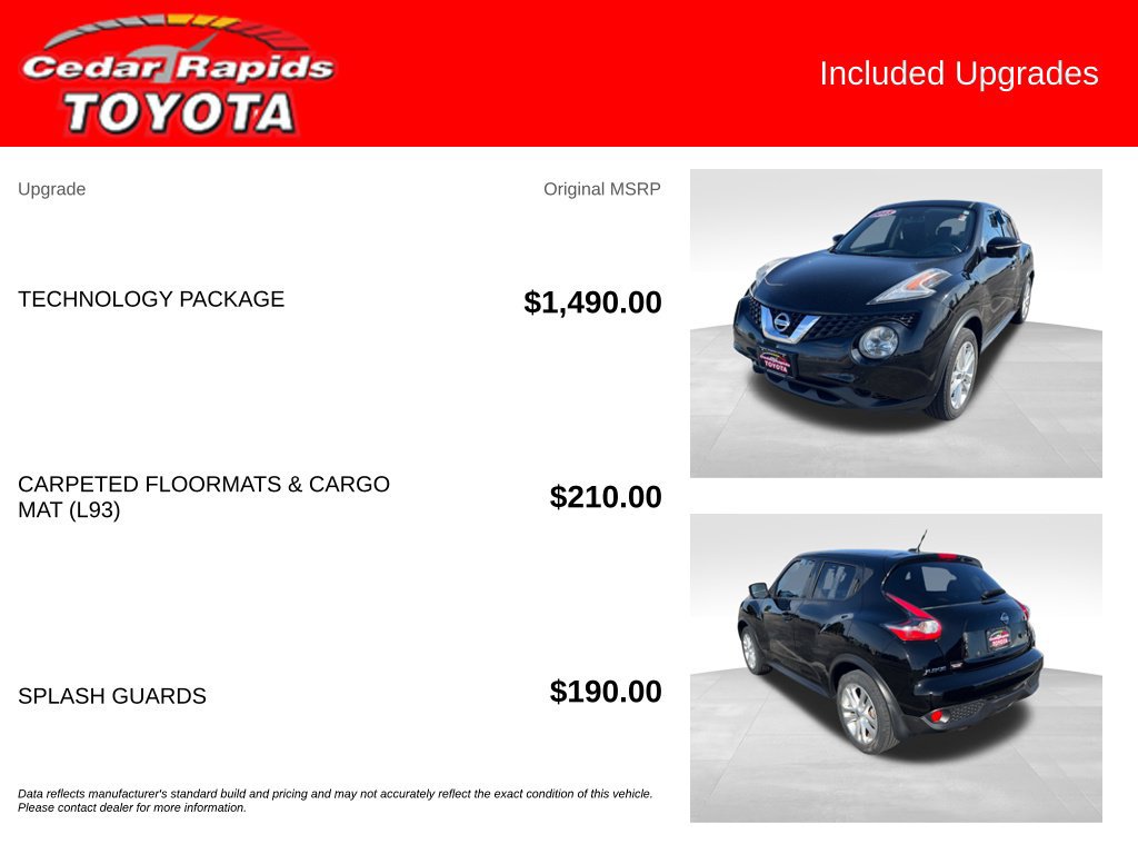 Used 2015 Nissan Juke SV w/ Technology Package AWD/4WD image 6