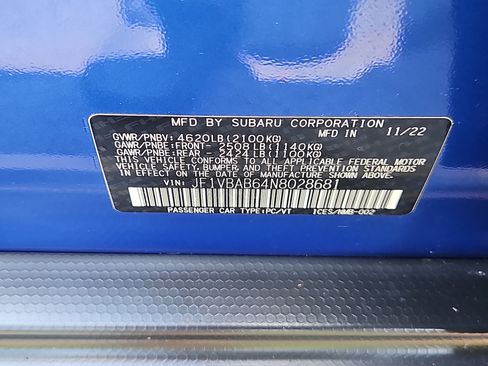 Used 2022 Subaru WRX AWD/4WD image 7