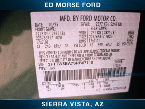 Certified 2025 Ford Maverick XL w/ Equipment Group 102A AWD/4WD image 36