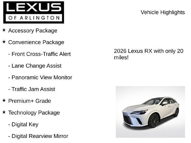 New 2026 Lexus RX 350 Premium Plus w/ Convenience Package AWD/4WD image 8