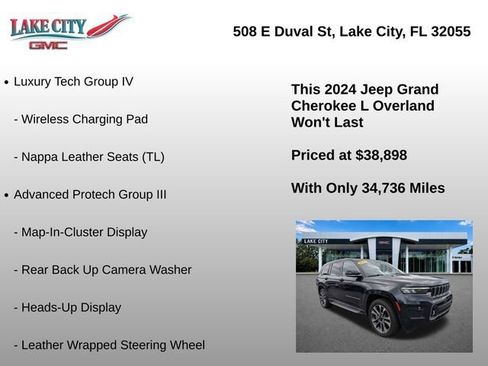 Used 2024 Jeep Grand Cherokee L Overland w/ Advanced Protech Group III AWD/4WD image 15