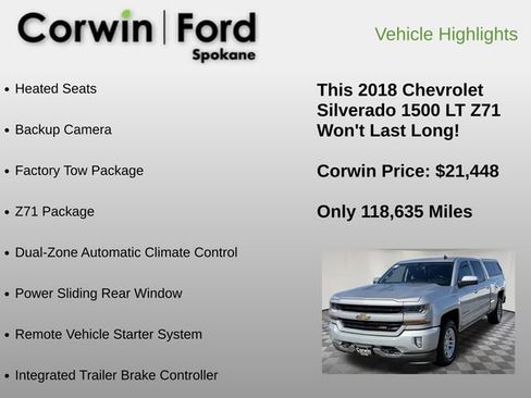 Used 2018 Chevrolet Silverado 1500 LT w/ All Star Edition AWD/4WD image 6