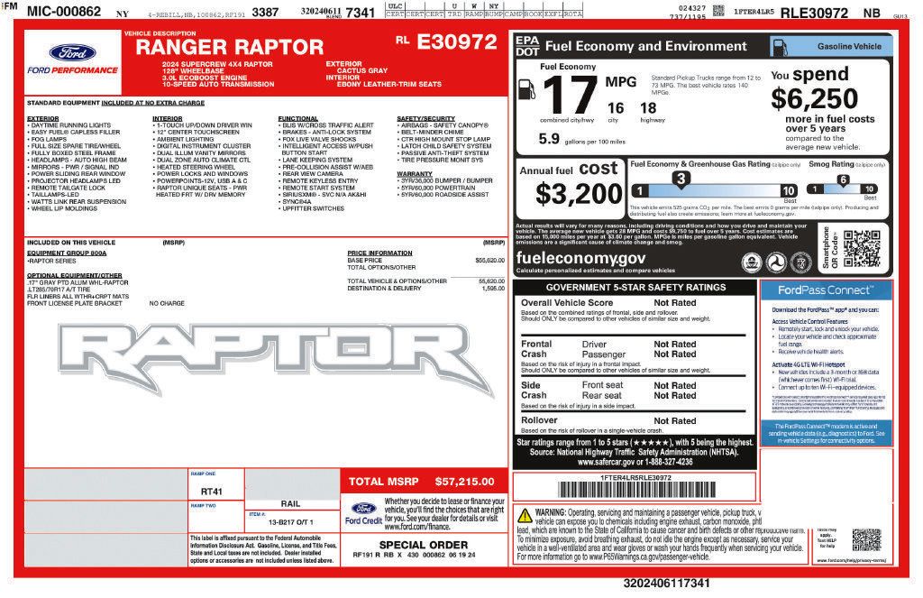 Used 2024 Ford Ranger Raptor AWD/4WD image 9