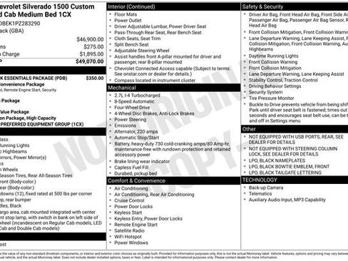 Used 2023 Chevrolet Silverado 1500 Custom w/ LPO, Dark Essentials Package AWD/4WD image 27