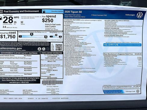 New 2026 Volkswagen Tiguan SE image 19