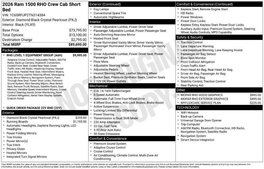 New 2026 RAM 1500 RHO w/ RHO Level 1 Equipment Group AWD/4WD image 5