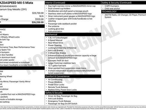 Used 2004 MAZDA MX-5 Miata MAZDASPEED image 2