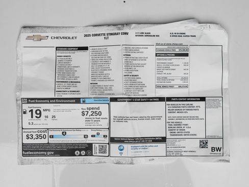 Used 2025 Chevrolet Corvette Stingray Convertible w/ 1LT image 75