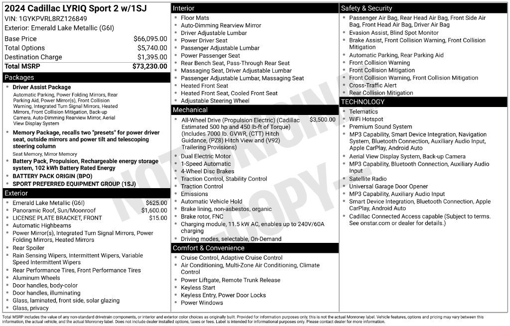 Certified 2024 Cadillac Lyriq Sport AWD/4WD image 16