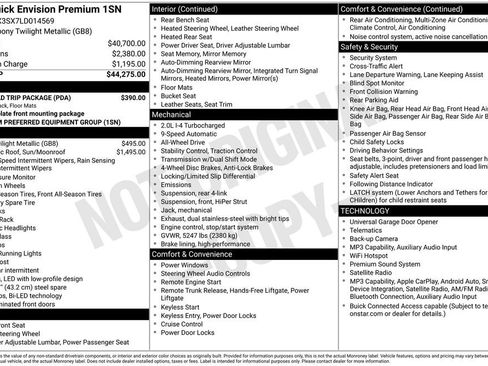 Used 2020 Buick Envision Premium w/ LPO, Road Trip Package AWD/4WD image 2